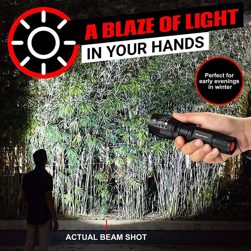 Gearlight Flashlight 2Pk Bright, Zoomable Tactical Flashlights High Lumens Great Gift for Men, Christmas Stocking Stuffer Hardware > Tools > Flashlights & Headlamps > Flashlights GearLight   