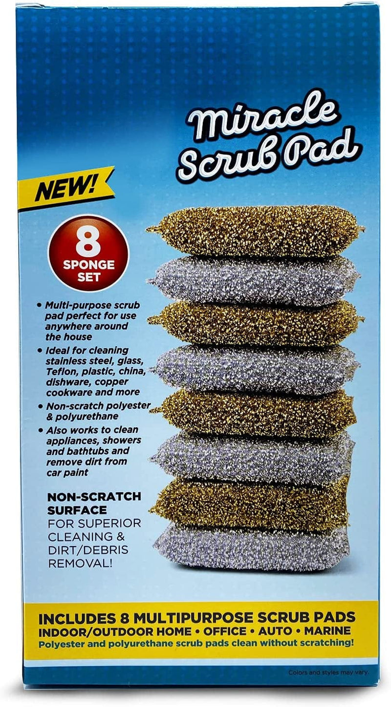 Generic Miracle Scrub Pads – Multi-Purpose, Non-Scratch, Heavy-Duty Reusable Sponges for Dishes, Made from Quality Material for Kitchen Appliances, Auto, & Marine Cleaning – 8 Sponge Set Home & Garden > Household Supplies > Household Cleaning Supplies Miracle Scrub Pads   