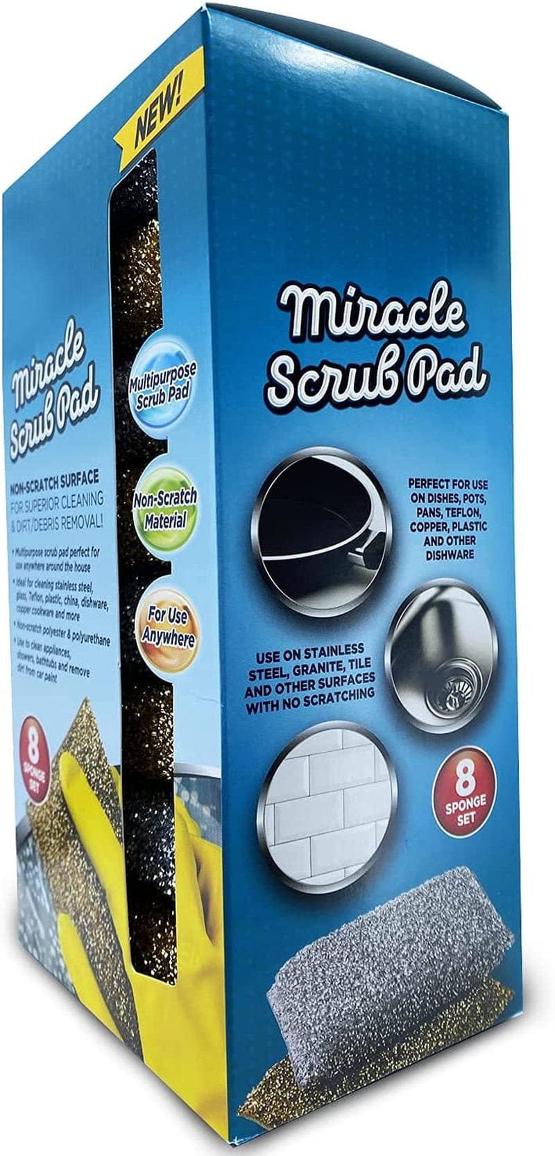 Generic Miracle Scrub Pads – Multi-Purpose, Non-Scratch, Heavy-Duty Reusable Sponges for Dishes, Made from Quality Material for Kitchen Appliances, Auto, & Marine Cleaning – 8 Sponge Set Home & Garden > Household Supplies > Household Cleaning Supplies Miracle Scrub Pads   