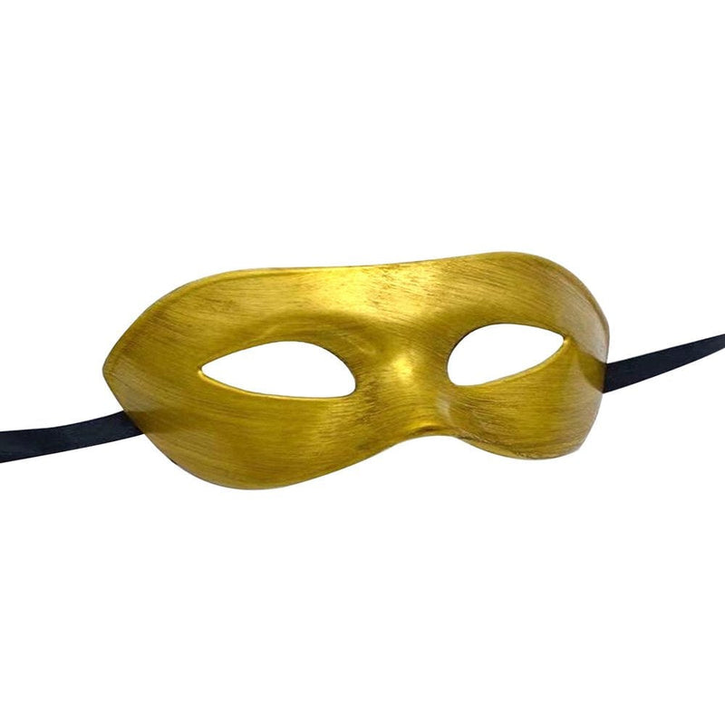 Gentleman Style Half Face Mask Solid Color Halloween Party Cosplay Costume Prop for Men Apparel & Accessories > Costumes & Accessories > Masks RXJ826- One Size Retro Gold 