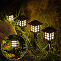 GIGALUMI 6 Pack Metal Solar Outdoor Lights, Bronze Finshed Landscape Path Lights, Glass Lamp, Waterproof Led Solar Pathway Lights for Lawn, Patio, Yard, Garden, Pathway, Walkway and Driveway Home & Garden > Lighting > Lamps GIGALUMI Black 8 PACK 