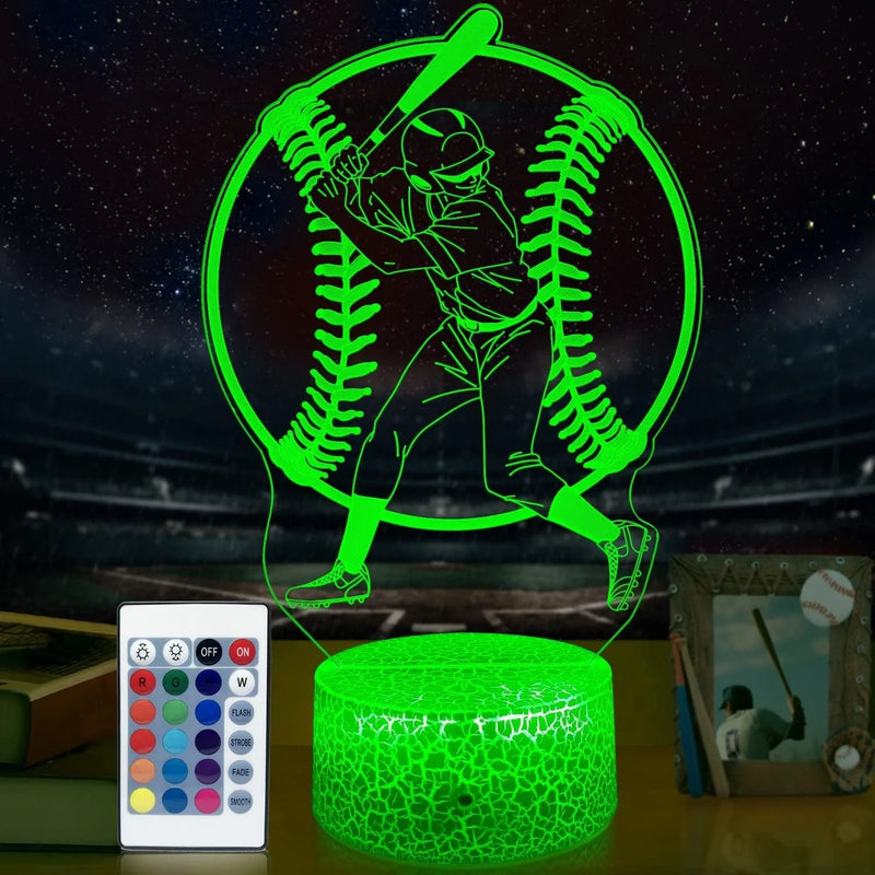 GIMFRY Baseball Night Light Cool Baseball Gifts for Boys 16 Colors Changing with Remote&Touch Models Bedside Room Baseball Decor Lamp Birthday Christmas Party Present for Kids and Baseball Lovers Home & Garden > Lighting > Night Lights & Ambient Lighting GIMFRY   