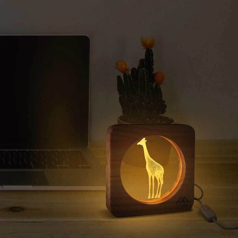 Giraffe Led Night Light Low Power & Energy Used Solid Wooden-Frame Manual Switch Soft Lighting Good Home , Nursery Decorate Light Creative Gift to Send Child Home & Garden > Lighting > Night Lights & Ambient Lighting MINGXUAN   