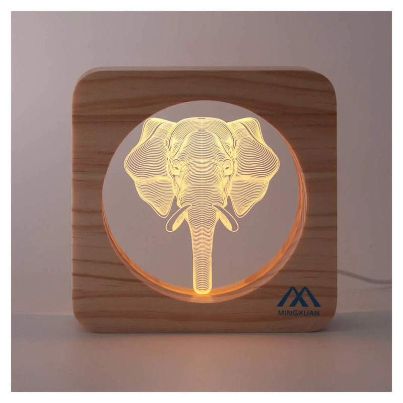 Giraffe Led Night Light Low Power & Energy Used Solid Wooden-Frame Manual Switch Soft Lighting Good Home , Nursery Decorate Light Creative Gift to Send Child Home & Garden > Lighting > Night Lights & Ambient Lighting MINGXUAN Elephant Head  