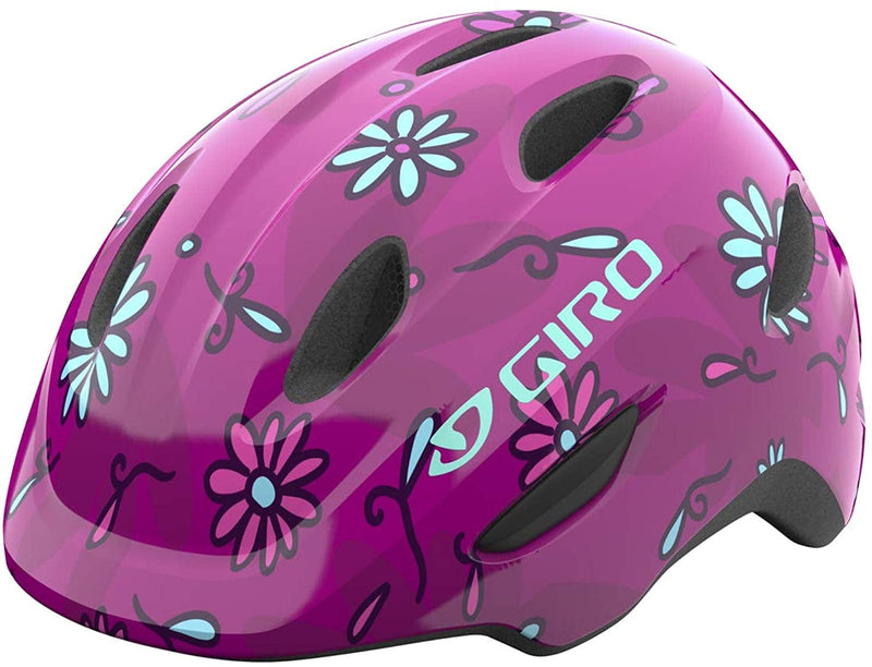 Giro Scamp Youth Recreational Cycling Helmet Sporting Goods > Outdoor Recreation > Cycling > Cycling Apparel & Accessories > Bicycle Helmets Giro Pink Street Sugar Daisies (Discontinued) Small (49-53 cm) 