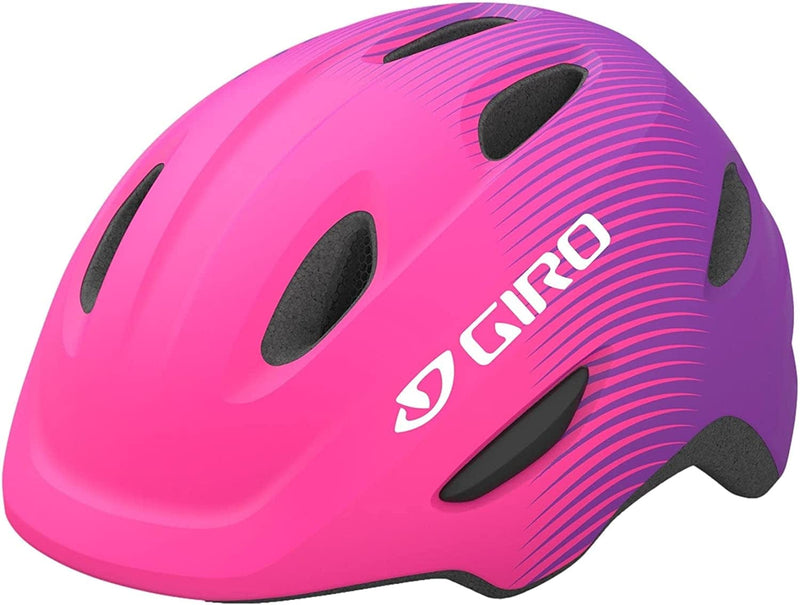 Giro Scamp Youth Recreational Cycling Helmet Sporting Goods > Outdoor Recreation > Cycling > Cycling Apparel & Accessories > Bicycle Helmets Giro Matte Bright Pink/Purple Fade X-Small (45-49 cm) 
