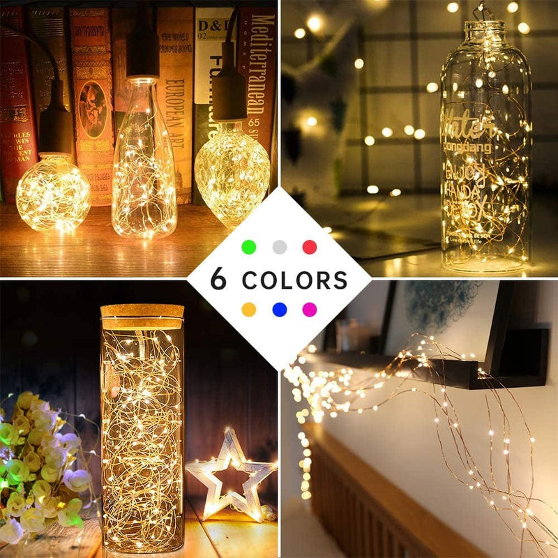 Gladpaws Fairy Lights,12 Pack Christmas LED Fairy Lights Battery Operated,7 Feet 20 LED Flexible Firefly Starry Moon String Lights for DIY Wedding Party Bedroom Christmas Decoration (Multi-Colored) Home & Garden > Lighting > Light Ropes & Strings Gladpaws   