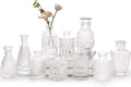 Glass Bud Vase Set of 10 - Small Vases for Flowers, Clear Bud Vases in Bulk, Cute Glass Vases for Centerpieces, Mini Vintage Vase for Rustic Wedding Decorations, Home Table Flower Decor Home & Garden > Decor > Seasonal & Holiday Decorations Bonne Ambiance Clear-style1 10 PCS 