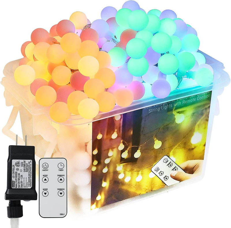 Globe String Lights 43Ft 70 Led, Indoor String Lights Bedroom, 8 Modes Fairy Lights Plug In, Extendable Outdoor Decorative Lights for Christmas Decoration, Patio, Wedding, Warm White, No Remote Home & Garden > Lighting > Light Ropes & Strings Y YUEGANG VGGFDY Multicolor 76ft 