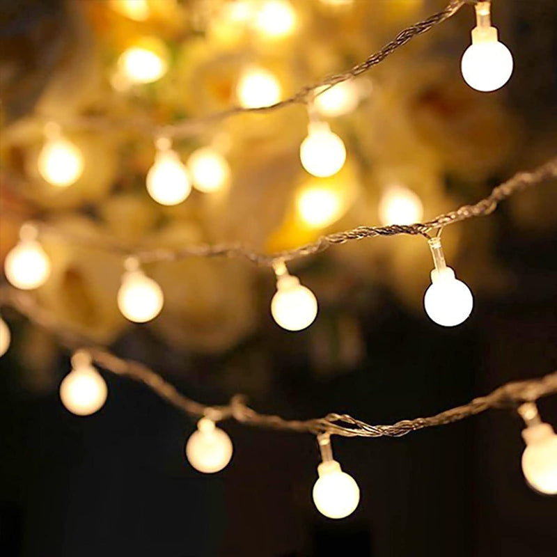 Globe String Lights 43Ft 70 Led, Indoor String Lights Bedroom, 8 Modes Fairy Lights Plug In, Extendable Outdoor Decorative Lights for Christmas Decoration, Patio, Wedding, Warm White, No Remote Home & Garden > Lighting > Light Ropes & Strings Y YUEGANG VGGFDY Warm White 43ft 