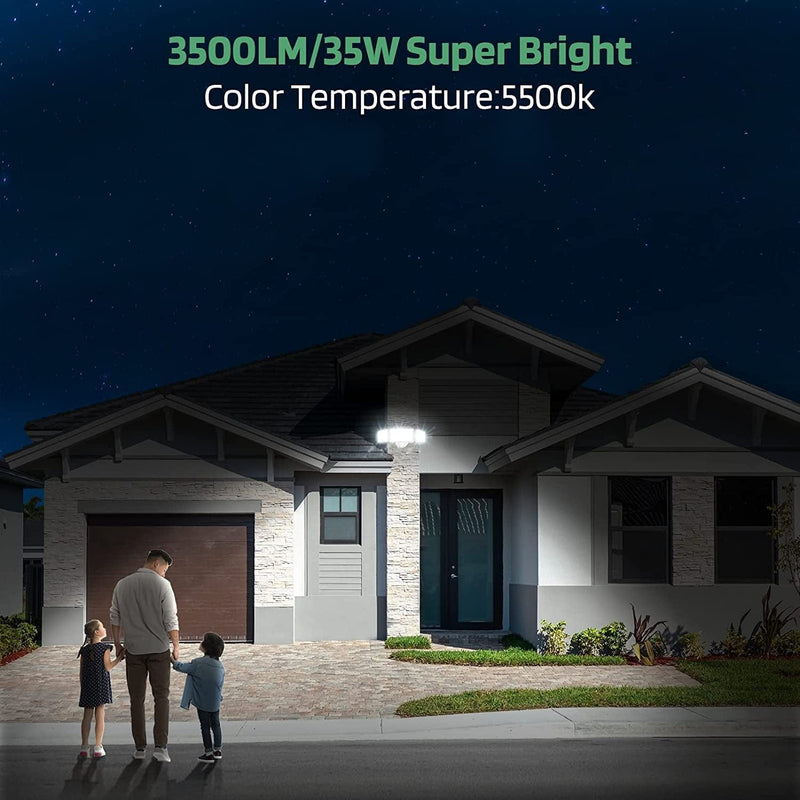 GLORIOUS-LITE 35W LED Dusk to Dawn Security Lights, 3500LM Exterior Flood Lights, IP65 Waterproof Outdoor 3 Adjustable Heads Photocell Lights Fixture, 5500K Daylight Floodlight for Garage, Patio, Yard Home & Garden > Lighting > Flood & Spot Lights GLORIOUS-LITE   