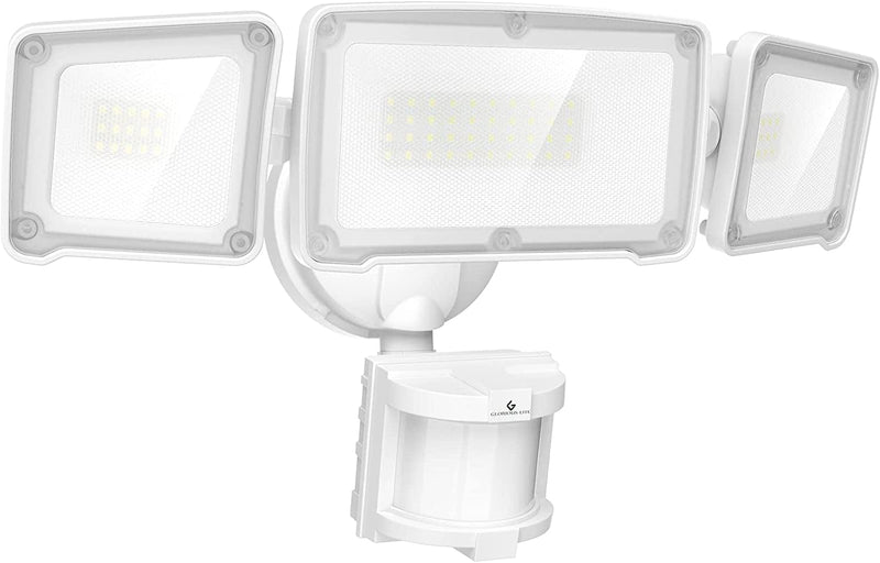 GLORIOUS-LITE LED Security Lights Motion Sensor Outdoor Lights, 35W 3500LM Hardwired Led Flood Light Outdoor with 3 Adjustable Head, 5500K, IP65 Waterproof for Porch Garage Yard(Not Solar) Home & Garden > Lighting > Flood & Spot Lights GLORIOUS-LITE White  