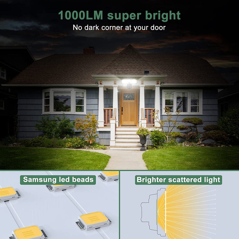 GLORIOUS-LITE Solar LED Security Lights, 1000LM Bright Solar Motion Lights Outdoor, 5500K Motion Sensor Outdoor Lights, IP65 Waterproof Solar Flood Lights Outdoor with 2 Adjustable Heads Home & Garden > Lighting > Flood & Spot Lights GLORIOUS-LITE   