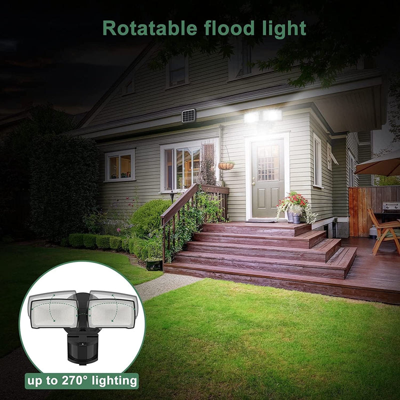 GLORIOUS-LITE Solar LED Security Lights, 1000LM Bright Solar Motion Lights Outdoor, 5500K Motion Sensor Outdoor Lights, IP65 Waterproof Solar Flood Lights Outdoor with 2 Adjustable Heads Home & Garden > Lighting > Flood & Spot Lights GLORIOUS-LITE   