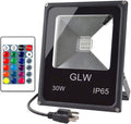 GLW RGB LED Flood Lights,50W Outdoor Super Bright Spotlight,High Power 16 Colors Remote Control Floodlight,4 Modes with US 3-Plug,Ip65 Waterproof Spotlight for Stage,Yard