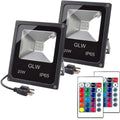 GLW RGB LED Flood Lights,50W Outdoor Super Bright Spotlight,High Power 16 Colors Remote Control Floodlight,4 Modes with US 3-Plug,Ip65 Waterproof Spotlight for Stage,Yard Home & Garden > Lighting > Flood & Spot Lights GLW 20w-2 Pack  