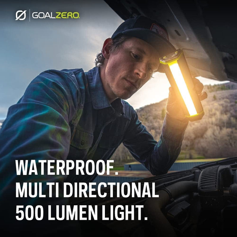 Goal Zero Torch 500 Multi-Use Light. LED Flashlight, 500 Lumen LED Light Solar Lantern. Weatherproof Flashlight. Portable Spotlight and Floodlight. Rechargeable Flashlight with Built-In Solar Panel.