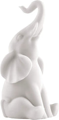 Good Luck Elephant Statues Home Decor - 7" Beautiful Elephant Decor Statues for Home Office Decoration - Durable Designer Resin Elephant Figurine for Shelf, Mantle, Desk, Table and More Home & Garden > Decor > Seasonal & Holiday Decorations Boulevard East Concepts White  
