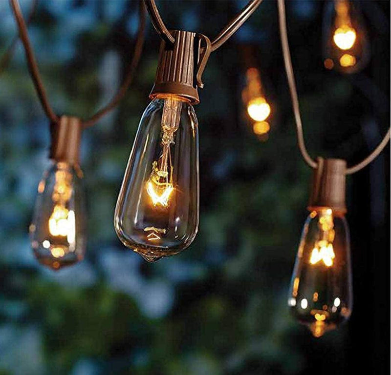 GOOTHY ST40 Edison Replacement Bulbs, C9/E17 Intremediate Screw Base Clear Glass Light Bulbs UL Listed for ST40 Outdoor Patio String Lights, 7W Vintage Outdoor Decoration Bulbs, Warm White-10 Pack Home & Garden > Lighting > Light Ropes & Strings Goothy 10FT-Brown 10 Ft 