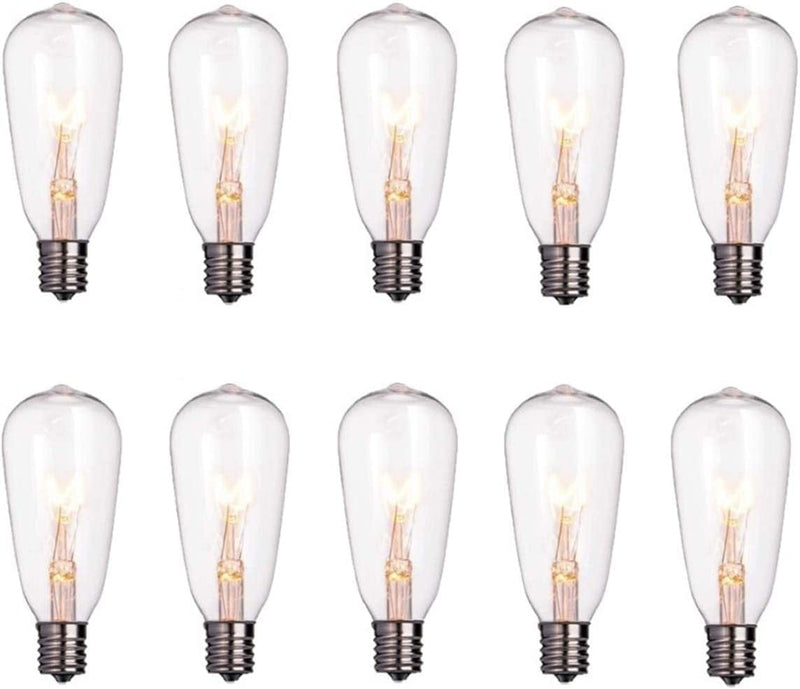 GOOTHY ST40 Edison Replacement Bulbs, C9/E17 Intremediate Screw Base Clear Glass Light Bulbs UL Listed for ST40 Outdoor Patio String Lights, 7W Vintage Outdoor Decoration Bulbs, Warm White-10 Pack Home & Garden > Lighting > Light Ropes & Strings Goothy 10 Pack Bulbs 10 PK 