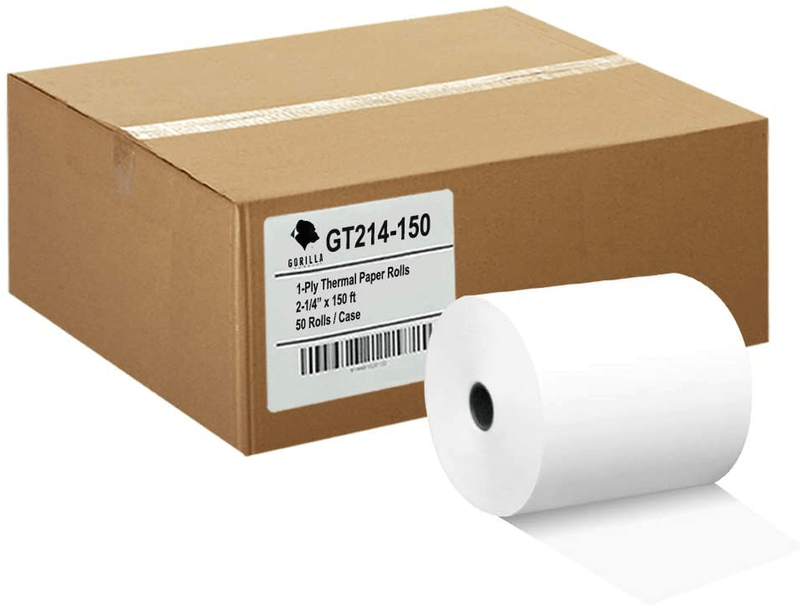 Gorilla Supply 50 Thermal Paper Rolls 2-1/4 X 50 Verifone Vx520 Ingenico ICT220 ICT250 FD400 50/CS Electronics > Print, Copy, Scan & Fax > Printer, Copier & Fax Machine Accessories Gorilla Supply 50 rolls 2-1/4 in x 150 ft 