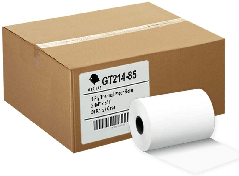 Gorilla Supply 50 Thermal Paper Rolls 2-1/4 X 50 Verifone Vx520 Ingenico ICT220 ICT250 FD400 50/CS Electronics > Print, Copy, Scan & Fax > Printer, Copier & Fax Machine Accessories Gorilla Supply 50 rolls 2-1/4 in x 85 ft 