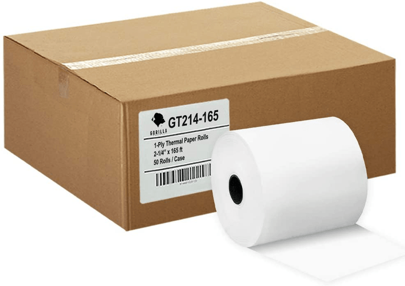 Gorilla Supply 50 Thermal Paper Rolls 2-1/4 X 50 Verifone Vx520 Ingenico ICT220 ICT250 FD400 50/CS Electronics > Print, Copy, Scan & Fax > Printer, Copier & Fax Machine Accessories Gorilla Supply 50 rolls 2-1/4 in x 165 ft 