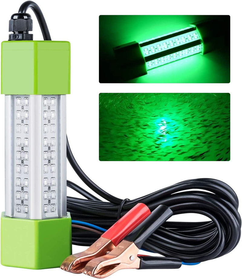 Goture 12V 45W Underwater Fishing Light – Portable IP68 LED Freshwater & Saltwater Submersible Waterproof Lure Bait Lamp with 5M Cord for Boat Kayak Bank Dock – Green, White Home & Garden > Pool & Spa > Pool & Spa Accessories Goture 108LED/70w/Green  