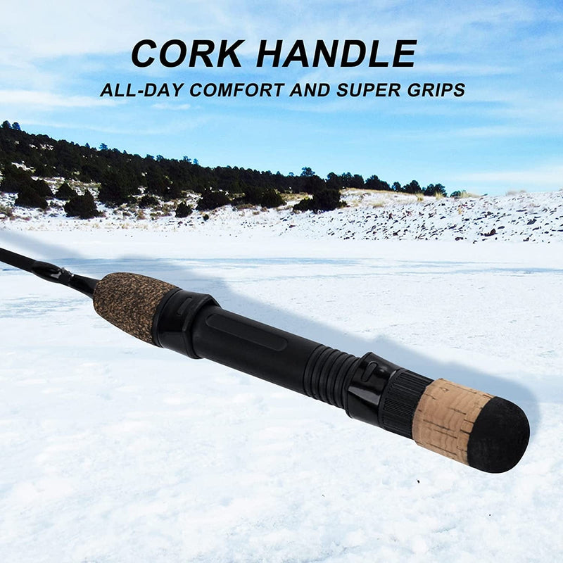 Goture Ultralight Ice Fishing Rod with Cork Handle, 28/32 Inch Ice Spinning Rod, High Visibility Twin Tip Ice Fishing Pole, 2 Different Actions in One Rod - Graphite & Fiberlass Sporting Goods > Outdoor Recreation > Fishing > Fishing Rods Goture   