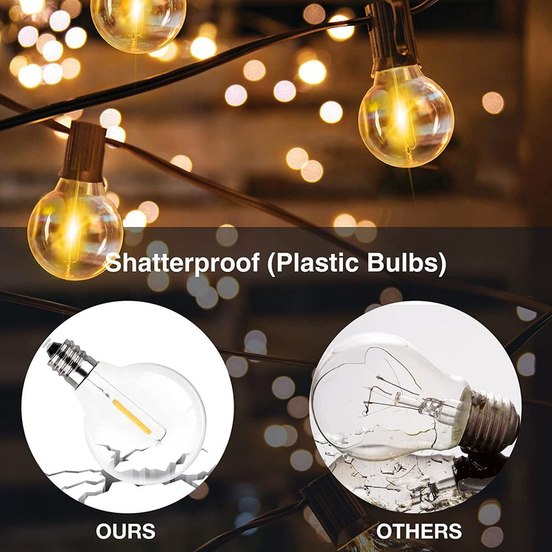 GPATIO 60FT Outdoor String Lights, Waterproof Patio Lights with 32 Dimmable Hanging Lights Globe G40 Bulbs, 2700K Shatterproof Connectable for Backyard Gazebo Porch Garden Commerical outside Decor Home & Garden > Lighting > Light Ropes & Strings GPATIO   