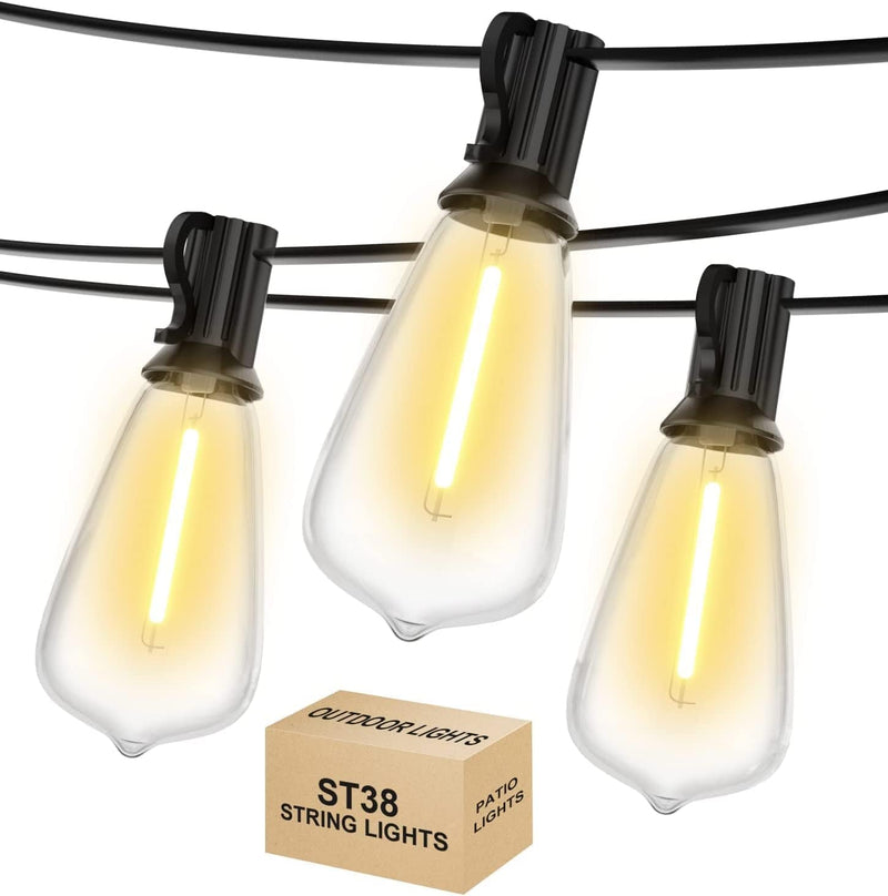 GPATIO 60FT Outdoor String Lights, Waterproof Patio Lights with 32 Dimmable Hanging Lights Globe G40 Bulbs, 2700K Shatterproof Connectable for Backyard Gazebo Porch Garden Commerical outside Decor Home & Garden > Lighting > Light Ropes & Strings GPATIO ST38-2700K 30FT 
