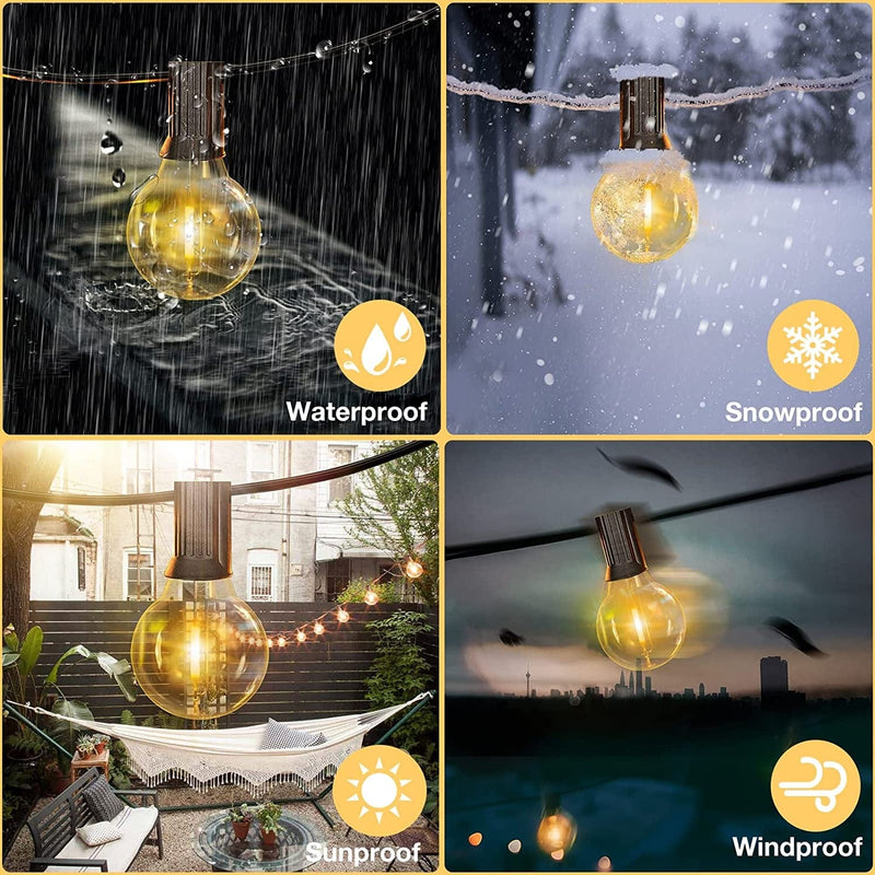 GPATIO 60FT Outdoor String Lights, Waterproof Patio Lights with 32 Dimmable Hanging Lights Globe G40 Bulbs, 2700K Shatterproof Connectable for Backyard Gazebo Porch Garden Commerical outside Decor Home & Garden > Lighting > Light Ropes & Strings GPATIO   