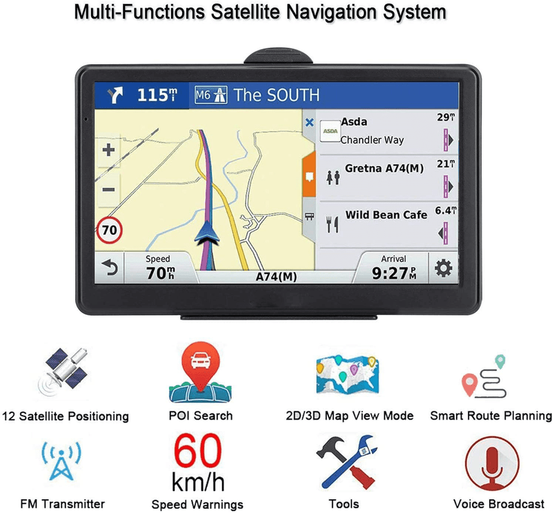GPS Navigation for Car, Latest 2021 Map 7 inch Touch Screen Car GPS 256-8GB, Voice Turn Direction Guidance, Support Speed and Red Light Warning, Pre-Installed North America Lifetime map Free Update…… Electronics > GPS Navigation Systems CarGad   