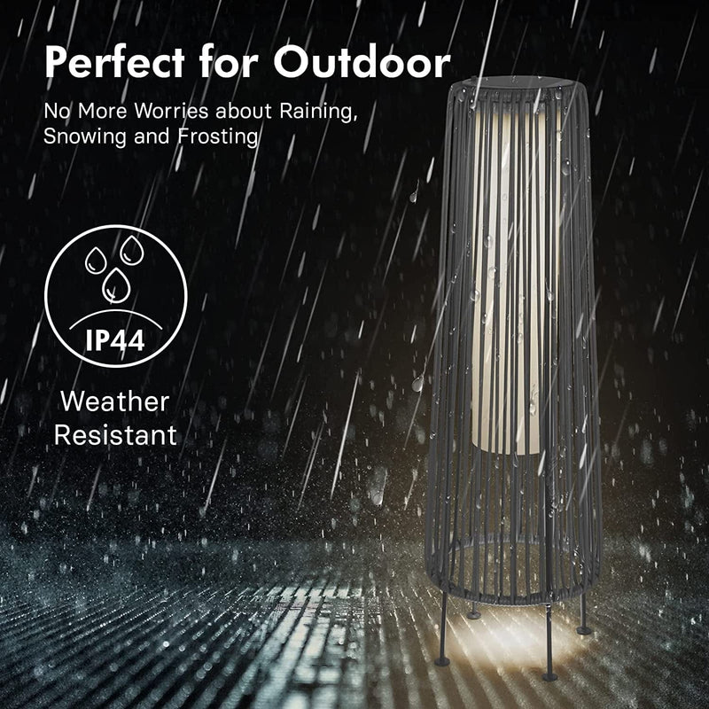 Grand Patio Outdoor Floor Solar Light 2-Pack, All-Weather Wicker Solar Patio Lamp Waterproof outside Solar Deck Lamp for Porch, Yard, Garden, Lawn Decorations - Light Brown, Gordes 2 PCS Home & Garden > Lighting > Lamps Grand Patio   