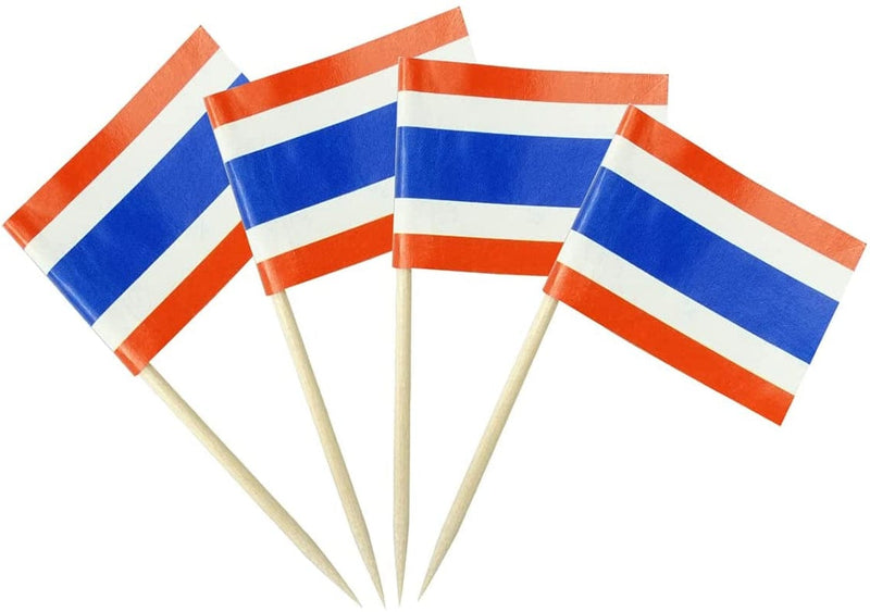 Greece Flag Greek Small Toothpick Mini Stick Flags Decorations (100 Pcs) Home & Garden > Decor > Seasonal & Holiday Decorations Mflagperft Thailand  