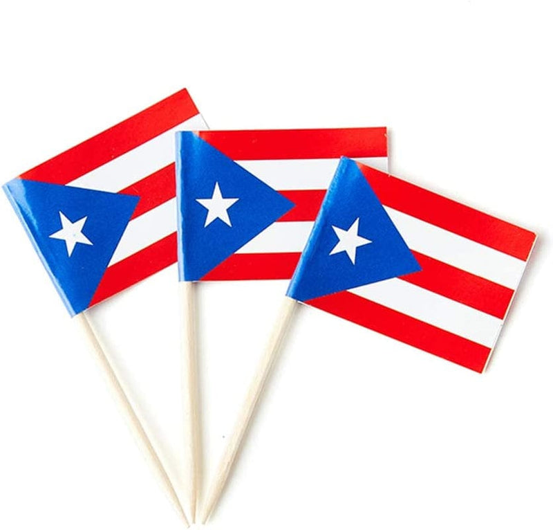 Greece Flag Greek Small Toothpick Mini Stick Flags Decorations (100 Pcs) Home & Garden > Decor > Seasonal & Holiday Decorations Mflagperft Puerto Rico  