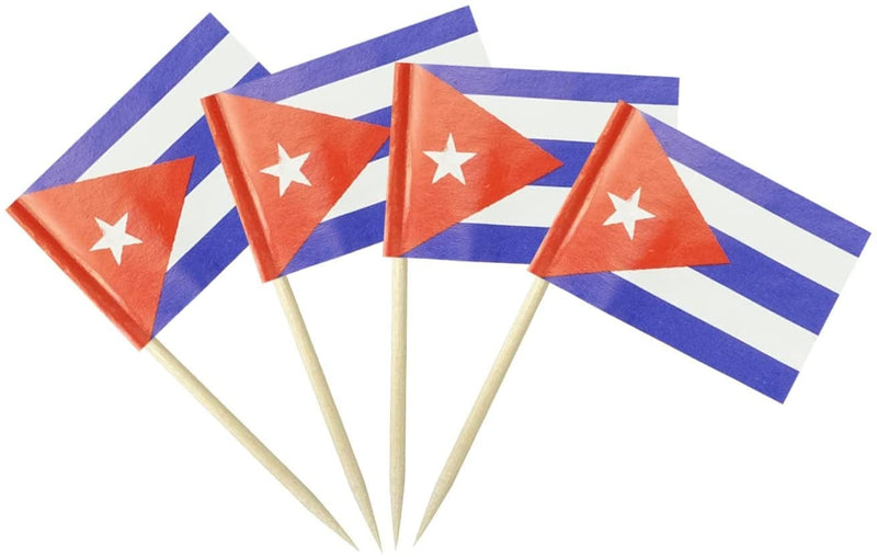 Greece Flag Greek Small Toothpick Mini Stick Flags Decorations (100 Pcs) Home & Garden > Decor > Seasonal & Holiday Decorations Mflagperft Cuba  