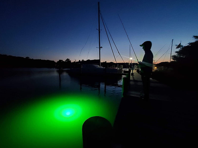 Green Blob Outdoors New Underwater LED Fishing Light 15000 Lumens 12V Battery Powered with Alligator Clips Fish Light Attracting Snook Crappie for Boats, Made in Texas Home & Garden > Pool & Spa > Pool & Spa Accessories Green Blob Outdoors   
