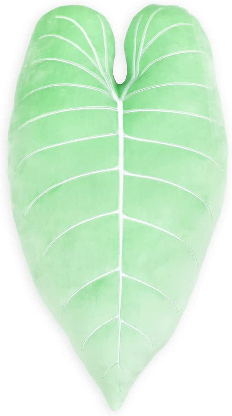 Green Philosophy Co. Plush Monstera Deliciosa Mossy Earth Leaf Shaped Throw Pillows for Couch Sofa Living Room Home Decor Gift for Plant Lovers and Friends Leaves Decoration Cushion Bedroom Home & Garden > Decor > Seasonal & Holiday Decorations Green Philosophy Co. Philodendron Melanochrysum Serene Green  