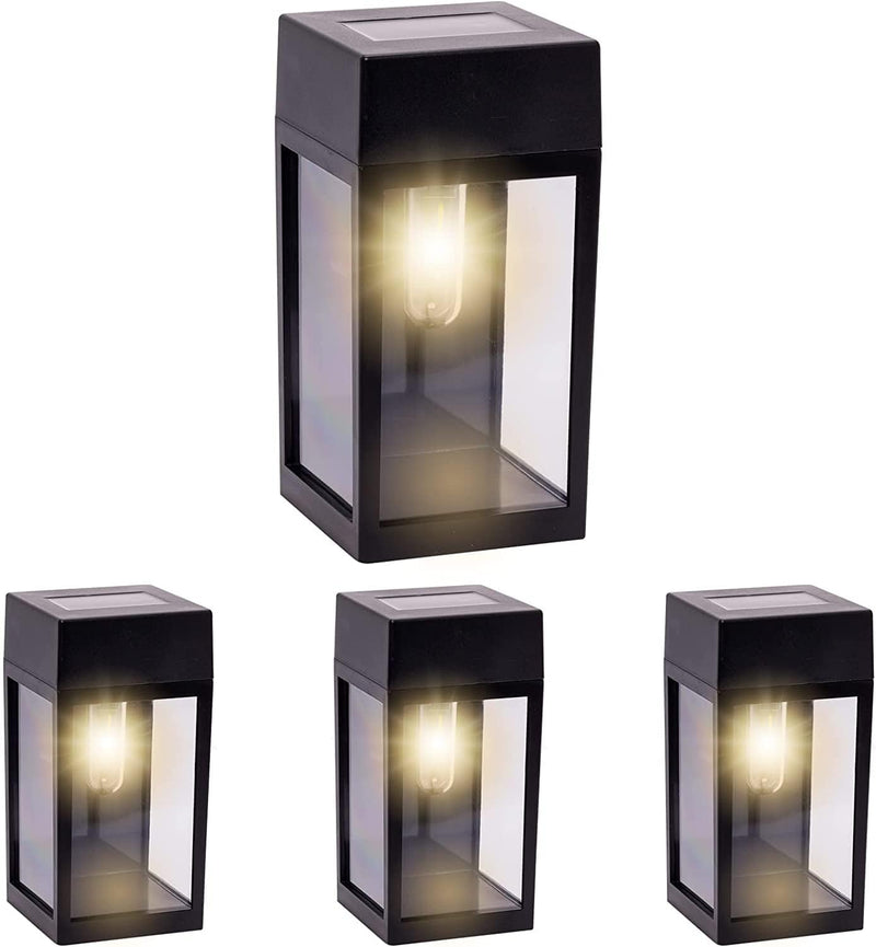 Greenlighting Stainless Steel Solar Outdoor Lamp - Sconce Waterproof Solar Outdoor Wall Lights - Solar Porch Lights - Solar Outdoor Lights for House with Warm LED Glow (Stainless Steel, 4 Pack) Home & Garden > Lighting > Lamps GreenLighting Vintage Black 4 Pack 