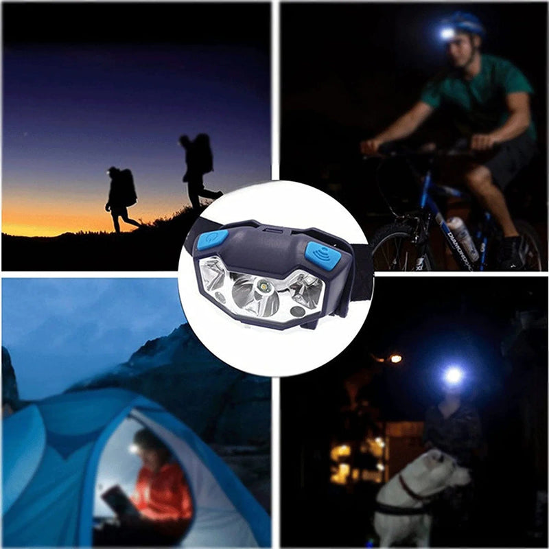 GRUNI Head Light, LED Rechargeable Headlamp White Red Finger Induction Headlights Head Light Lamp Torche'S Flashlight Built-In Battery Hardware > Tools > Flashlights & Headlamps > Flashlights GRUNI   