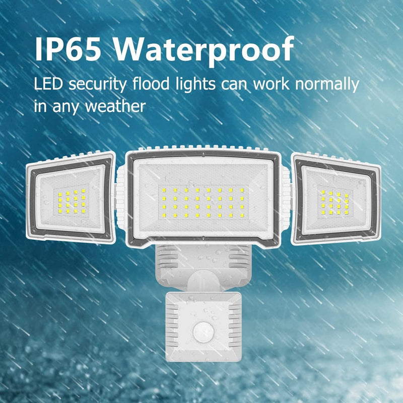 GSBLUNIE LED Security Lights Outdoor 4000LM, 42W 6000K Super Bright Motion Sensor Light, 3 Adjustable Head, IP65 Waterproof Flood Light Outdoor for Entryways, Stairs, Yard and Garage Home & Garden > Lighting > Flood & Spot Lights harmonic-led   