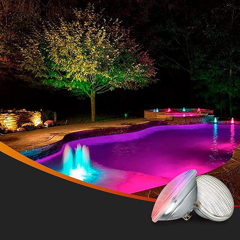 GUODDM 2Pcs RGB PAR56 Pool Bulbs, Submersible LED Swimming Pool Underwater Light 12V Waterproof IP68 W/Remote, for Inground Pool Pond Lighting (Color : Rgb+Remote Control, Size : 24W(12V)) Home & Garden > Pool & Spa > Pool & Spa Accessories GUODDM   