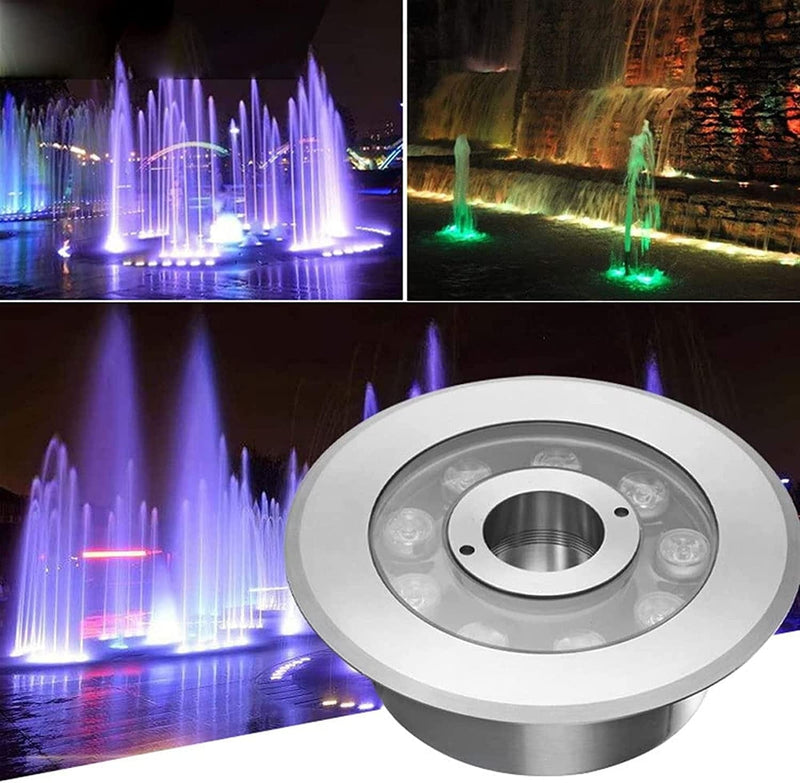 GUODDM LED Ring Underwater Fountain Light - RGB Color Change Underwater Pool Lights, Colorful Color Changing IP68 Waterproof Middle Hole Landscape Spotlight LED Ring Fountain Light Home & Garden > Pool & Spa > Pool & Spa Accessories GUODDM   