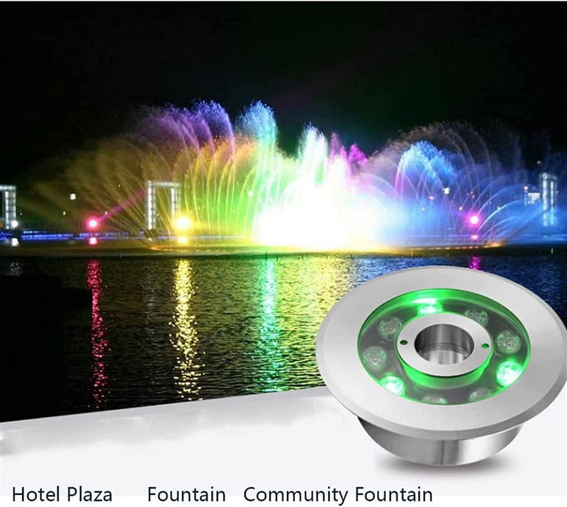 GUODDM LED Ring Underwater Fountain Light - RGB Color Change Underwater Pool Lights, Colorful Color Changing IP68 Waterproof Middle Hole Landscape Spotlight LED Ring Fountain Light Home & Garden > Pool & Spa > Pool & Spa Accessories GUODDM   