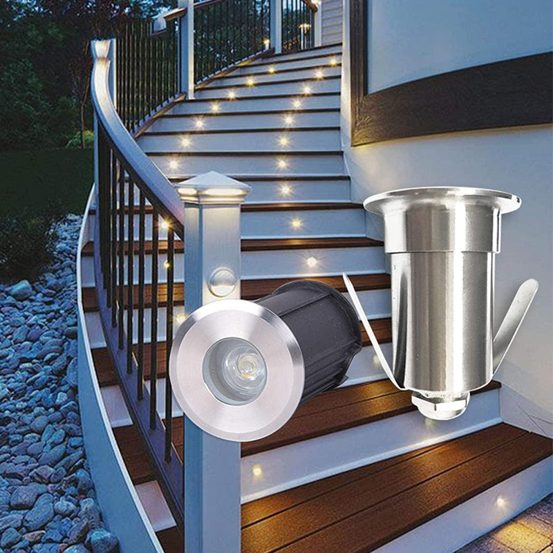 GUODDM Led Spotlight - LED Swimming Pool Underwater Light, 1W/3W IP68 Waterproof LED Stair Spotlight Outdoor Recessed LED Spotlight 12V&24V Safety Voltage for Stairs, Driveways, Swimming Pools Home & Garden > Pool & Spa > Pool & Spa Accessories GUODDM   