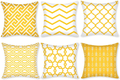 Gusgopo Throw Pillow Covers 18 x 18 Set of 6, Modern Decorative Pillow Covers, Geometry Outdoor Square Pillow Cushion Cases for Couch Sofa Bedroom Car, Grey Home & Garden > Decor > Chair & Sofa Cushions Gusgopo Yellow 18"x18" 