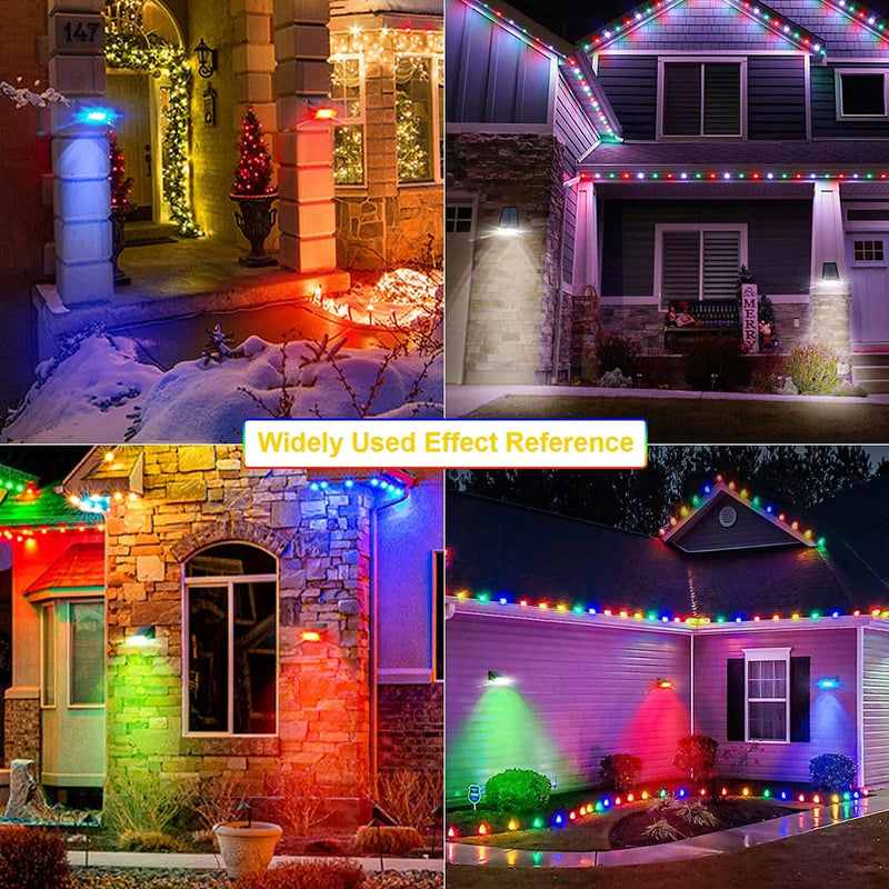 GUYULUX Solar Outdoor Light Colored, Daylight White/Red/Blue/Green Solid Color+Multicolor Changing, Solar Spotlights Keep On, Dusk to Dawn Solar Light Waterproof for Patio/Tree/Garden/Pool, 2-Pack Home & Garden > Lighting > Lamps GUYULUX   