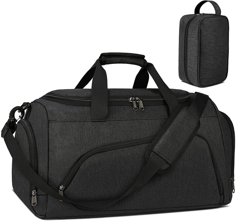 Gym Duffle Bag for Men Women, 40L Waterproof Sports Travel Bag with Toiletry Bag and Shoe Compartment, Weekender Overnight Duffel Bag, Grey Home & Garden > Household Supplies > Storage & Organization NUBILY Black 40L 