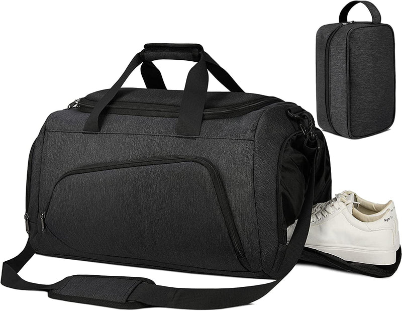 Gym Duffle Bag for Men Women, 40L Waterproof Sports Travel Bag with Toiletry Bag and Shoe Compartment, Weekender Overnight Duffel Bag, Grey Home & Garden > Household Supplies > Storage & Organization NUBILY Black 65L 